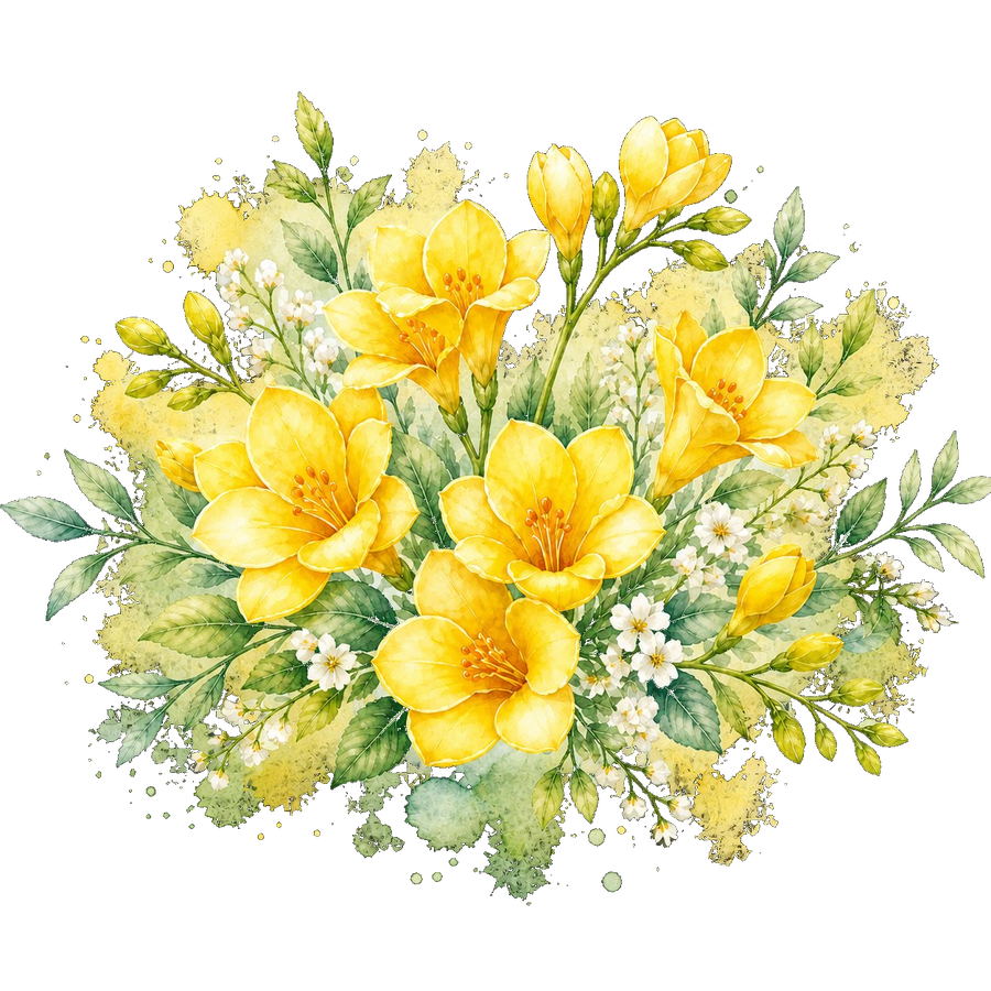 Watercolor floral bouquet